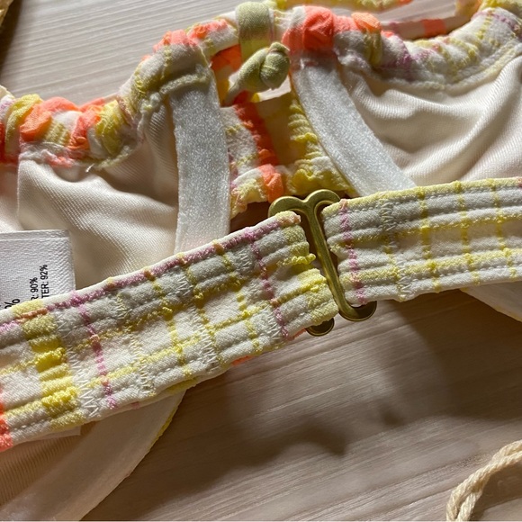 Billabong ☀️ Plaid Textured Ruched Underwire Bikini Top | High Maui Bottom - Picture 14 of 16